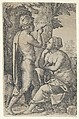 Paris and Oenone, from "The Greek Heroines", Georg Pencz  German, Engraving