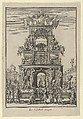 Triumphal arch erected in honor of Cardinal Mazarin after the Treaty of the Pyrenees, François Chauveau  French, Etching
