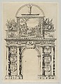Triumphal arch, from 'Éloges et discours sur la triomphante réception du Roy en sa ville de Paris ...' by Jean-Baptiste de Machault, Melchior Tavernier  French, Etching