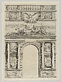 Triumphal arch, from 'Éloges et discours sur la triomphante réception du Roy en sa ville de Paris ...' by Jean-Baptiste de Machault, Melchior Tavernier  French, Etching