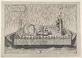 Float with Apollo and the Python, from the fireworks display celebrating Louis XIII's return from a military campaign, Paris, February 1623, Michel Lasne  French, Etching