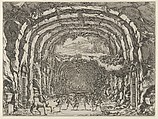 Design for a theater set created by Giacomo Torelli da Fano for the ballet 'Les Noces de Thétis', from 'Décorations et machines aprestées aux nopces de Tétis, Ballet Royal', Israel Silvestre  French, Etching