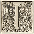 Roman Alphabet letter I with Louis XIV decoration, Bernard Picart  French, Engraving