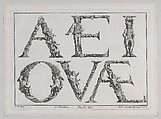 Alphabet Letters (5 Vowels), Martin Engelbrecht German, Engraving