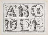 Decorated Roman alphabet, Jeremias Wachsmuth German, Engraving