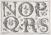 Decorated Roman alphabet, Jeremias Wachsmuth German, Engraving