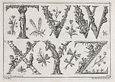 Decorated Roman alphabet, Jeremias Wachsmuth German, Engraving