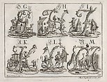 Decorated Roman alphabet, Johann David Nessenthaler German, Engraving