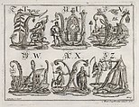 Decorated Roman alphabet, Johann David Nessenthaler German, Engraving