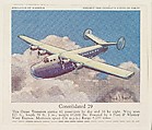 Consolidated 29, collector card from the Airplanes of America series (D2), issued by the Kelley Baking Company to promote Kelley's Bread, Kelley Baking Company American, Commercial color lithograph