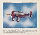 Curtiss Hawk 75, collector card from the Airplanes of America series (D2), issued by the Kelley Baking Company to promote Kelley's Bread, Kelley Baking Company American, Commercial color lithograph