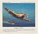 Douglas T. B. D.- I, collector card from the Airplanes of America series (D2), issued by the Kelley Baking Company to promote Kelley's Bread, Kelley Baking Company American, Commercial color lithograph