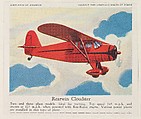Rearwin Cloudster, collector card from the Airplanes of America series (D2), issued by the Kelley Baking Company to promote Kelley's Bread, Kelley Baking Company  American, Commercial color lithograph