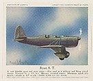 Ryan S. T., collector card from the Airplanes of America series (D2), issued by the Kelley Baking Company to promote Kelley's Bread, Kelley Baking Company American, Commercial color lithograph