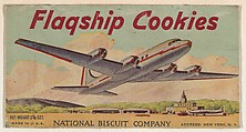 Flagship Cookies, collector card from the Airplanes series (D5), issued by the General Baking Company, General Baking Company  American, Commercial color lithograph