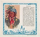 Geronimo, No. 4, collector card from the American Indian Series (D6), issued by the Kelley Baking Company to promote Kelley's Bread, Kelley Baking Company  American, Commercial color lithograph