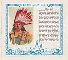 Chief Gall, No. 14, collector card from the American Indian Series (D6), issued by the Kelley Baking Company to promote Kelley's Bread, Kelley Baking Company  American, Commercial color lithograph