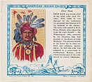 Deer Ham, No. 19, collector card from the American Indian Series (D6), issued by the Kelley Baking Company to promote Kelley's Bread, Kelley Baking Company  American, Commercial color lithograph