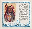 White Shield, No. 20, collector card from the American Indian Series (D6), issued by the Kelley Baking Company to promote Kelley's Bread, Kelley Baking Company  American, Commercial color lithograph