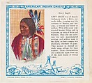 Grey Shield, No. 21, collector card from the American Indian Series (D6), issued by the Kelley Baking Company to promote Kelley's Bread, Kelley Baking Company  American, Commercial color lithograph