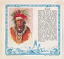 Koekuk, No. 22, collector card from the American Indian Series (D6), issued by the Kelley Baking Company to promote Kelley's Bread, Kelley Baking Company  American, Commercial color lithograph
