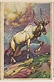 Addax, collector card from the Animal's Pictures series (D12), issued by Roulstons Bread, Roulstons Bread American, Commercial color lithograph