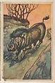 Wart-Hog, collector card from the Animal's Pictures series (D12), issued by Roulstons Bread, Roulstons Bread American, Commercial color lithograph