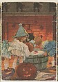 Ducking For Apples, insert card from the Children, Holidays, Etc. series (D23), issued by the Weber Baking Company, Weber Baking Company  American, Commercial color lithograph