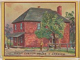 First Custom House in America, collector card from the Famous Buildings series (D30), issued by the Weber Baking Company, Weber Baking Company American, Commercial color lithograph
