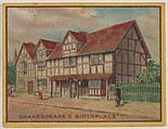 Shakespeare's Birthplace, collector card from the Famous Buildings series (D30), issued by the Weber Baking Company, Weber Baking Company  American, Commercial color lithograph
