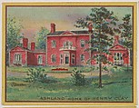 "Ashland" Home of Henry Clay, collector card from the Famous Buildings series (D30), issued by the Weber Baking Company, Weber Baking Company American, Commercial color lithograph