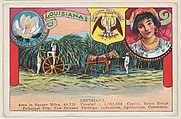 Louisiana, postcard from the Cards of States series (D22), issued by the Cushman Bread Company, Cushman Bread Company  American, Commercial color lithograph