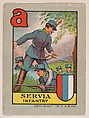 Servia, Infantry, bakery insert from the European War Flip Cards series (D28), issued by the Welle-Boettler Bakery Company, Welle-Boettler Bakery Company American, Commercial color lithograph