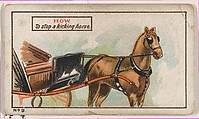 How to Stop a Kicking Horse, No. 9, bakery insert card from the How To Do It series (D45), issued by the Welle-Boettler Bakery Company, Welle-Boettler Bakery Company American, Commercial color lithograph