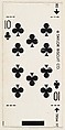 10 of Clubs, bakery card from the Playing Cards series (D98), issued by the Taylor Biscuit Company, Taylor Biscuit Company American, Commercial color lithograph