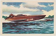 Boat (Speed Boat), bakery card from the Speed Pictures series (D39-8), issued by Bell Bakeries, Inc., Bell Bakeries, Inc.  American, Commercial color lithograph