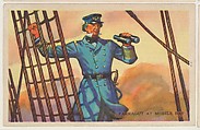 Farragut at Mobile Bay, bakery card from the Frontiers of Freedom series (D39-4), issued by the Gordon Bread Company, Gordon Bread Company American, Commercial color lithograph