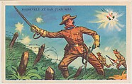 Roosevelt at San Juan Hill, bakery card from the Frontiers of Freedom series (D39-4), issued by the Gordon Bread Company, Gordon Bread Company American, Commercial color lithograph