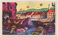 Chateau Thierry, bakery card from the Frontiers of Freedom series (D39-4), issued by the Gordon Bread Company, Gordon Bread Company American, Commercial color lithograph