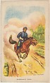 Sheridan's Ride, bakery card from the Historical Picture Cards series (D42), issued by Liberty Baking Company, Liberty Baking Company American, Commercial color lithograph