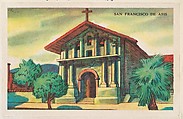 San Francisco De Asis, bakery card from the Missions series (D39-6), issued by the Gordon Bread Company, Gordon Bread Company  American, Commercial color lithograph