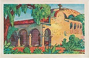 San Juan Capistrano, bakery card from the Missions series (D39-6), issued by the Gordon Bread Company, Gordon Bread Company American, Commercial color lithograph
