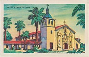 Santa Clara De Asis, bakery card from the Missions series (D39-6), issued by the Gordon Bread Company, Gordon Bread Company American, Commercial color lithograph