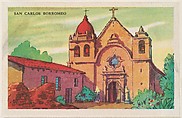 San Carlos Borromeo, bakery card from the Missions series (D39-6), issued by the Gordon Bread Company, Gordon Bread Company  American, Commercial color lithograph