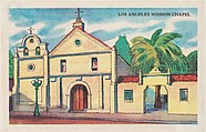Los Angeles Mission Chapel, bakery card from the Missions series (D39-6), issued by the Gordon Bread Company, Gordon Bread Company  American, Commercial color lithograph