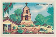 San Antonio De Pala, bakery card from the Missions series (D39-6), issued by the Gordon Bread Company, Gordon Bread Company American, Commercial color lithograph