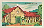 San Rafael Arcangel, bakery card from the Missions series (D39-6), issued by the Gordon Bread Company, Gordon Bread Company  American, Commercial color lithograph