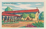 San Miguel Arcangel, bakery card from the Missions series (D39-6), issued by the Gordon Bread Company, Gordon Bread Company  American, Commercial color lithograph