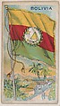 Bolivia, bakery card from the Flags series (D34), issued by the Ward-Mackey Company, Ward-Mackey Company  American, Commercial color lithograph