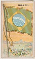 Brazil, bakery card from the Flags series (D34), issued by the Ward-Mackey Company, Ward-Mackey Company American, Commercial color lithograph